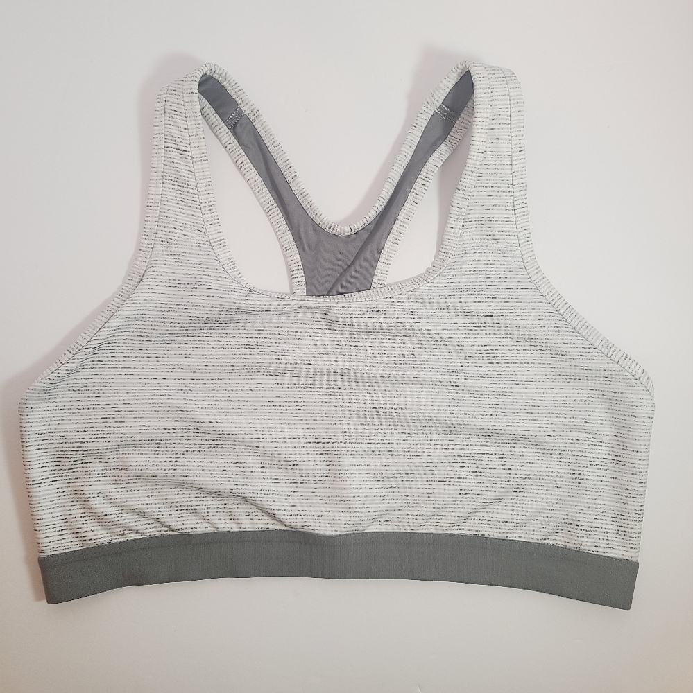 Avia Gray and White Sports Bra